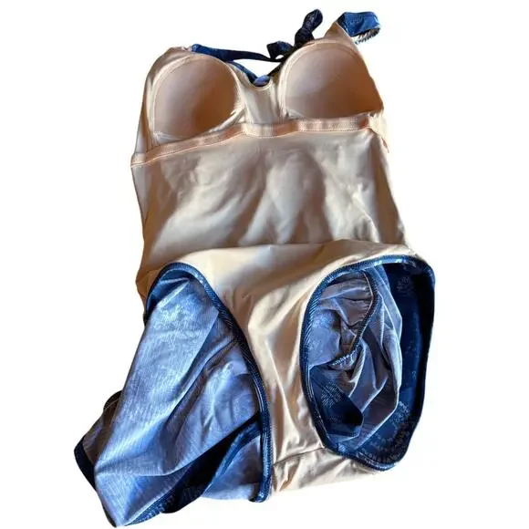 Garnet Hill Tie Back Halter Top Swim Dress with Side Ruching size 8 - Picture 8 of 8